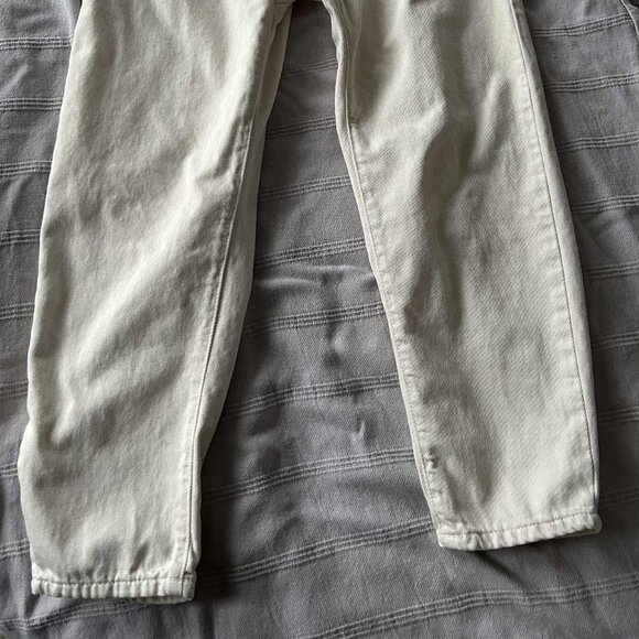Zara Ivory Ecru Barrel Leg Paperbag Waist High Rise Sculptural Denim Jeans US 4 - Picture 3 of 12